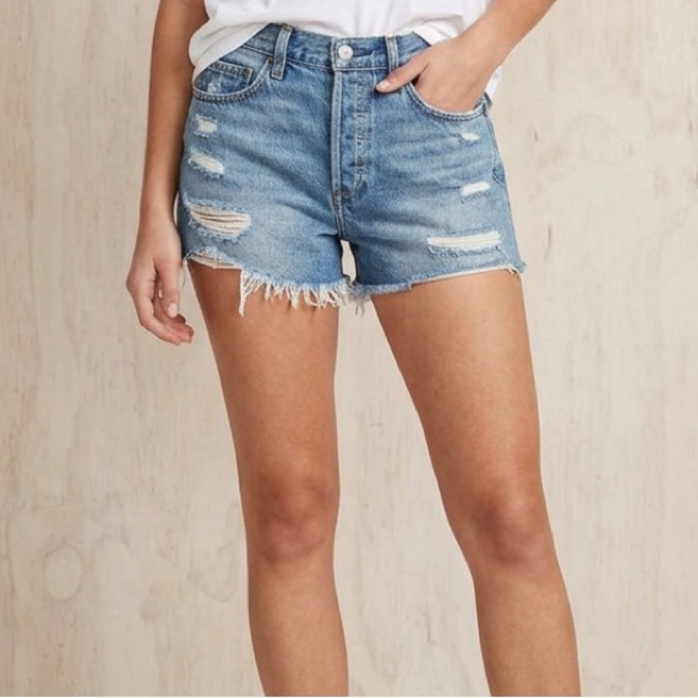 Aritzia- Denim Forum- Distressed High-Rise Ex-boyfriend short